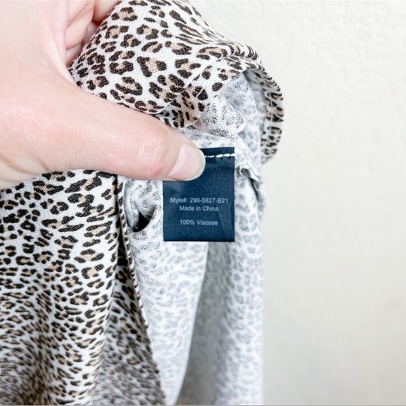 Jenni Kayne Leopard Slip Dress Midi Black Tan Size Extra Small XS - Picture 4 of 6